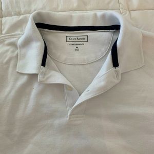 MENS MEDIUM CLUB ROOM WHITE POLO SHORT SLEEVE!